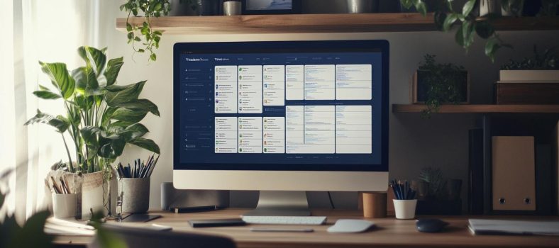 Home Office mit Trello Board