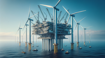 Offshore-Windkraftwerk von Siemens Energy im Bau