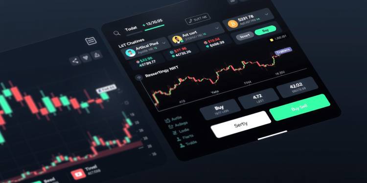 Moderne digitale Handelsplattform mit Charts und Preisen