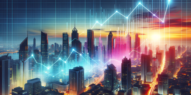 Digitales Diagramm mit dramatischem Anstieg