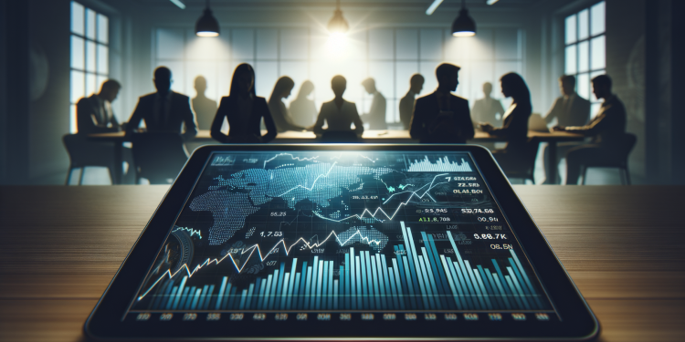 Nahaufnahme eines Finanzcharts auf einem Tablet