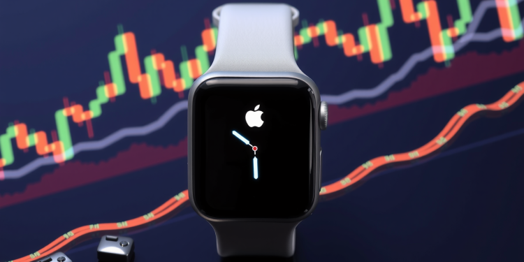 Apple Watch mit Finanzindikatoren