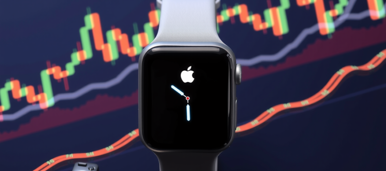 Apple Watch mit Finanzindikatoren