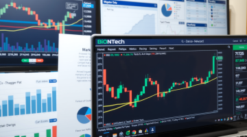 Investorenrdesktop mit BioNTech-Aktienchart