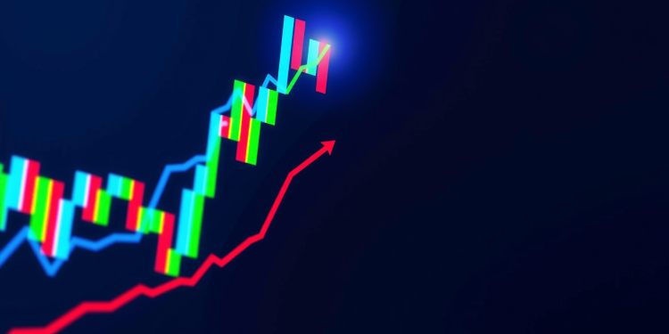 Aktienmarktgraph zeigt signifikanten Aufwärtstrend