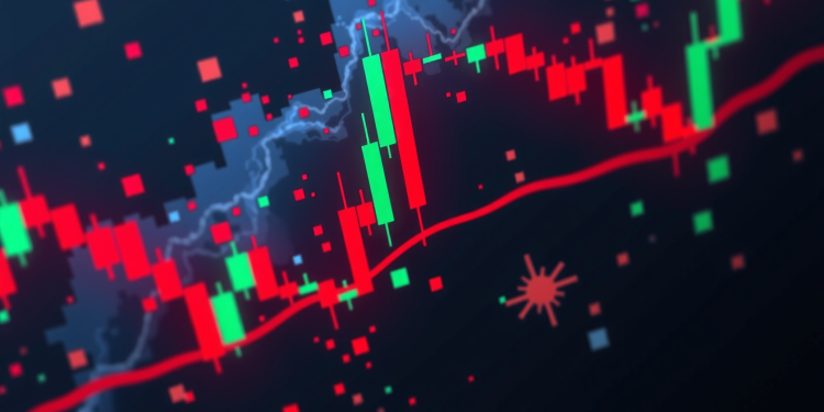 Bunte Finanzdiagramme vor dunklem Hintergrund